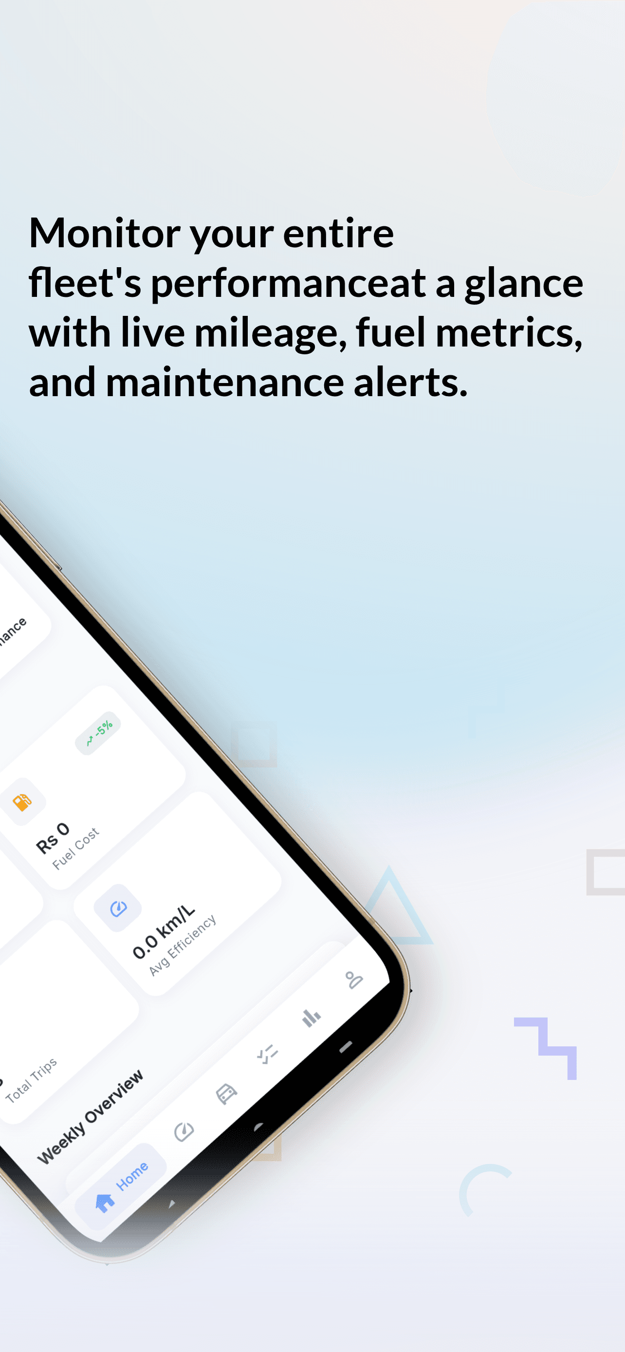Fleetrix mobile home screen 7